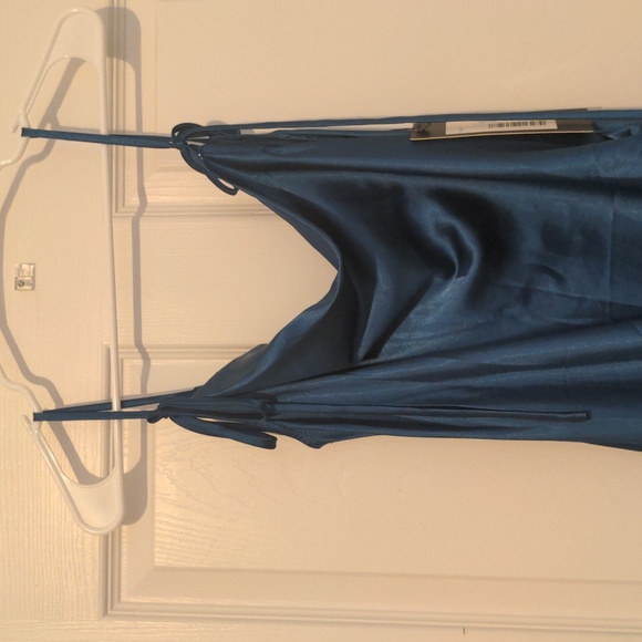NWT Cinderella Divine cowl neck satin slip midi dress - Picture 2 of 5